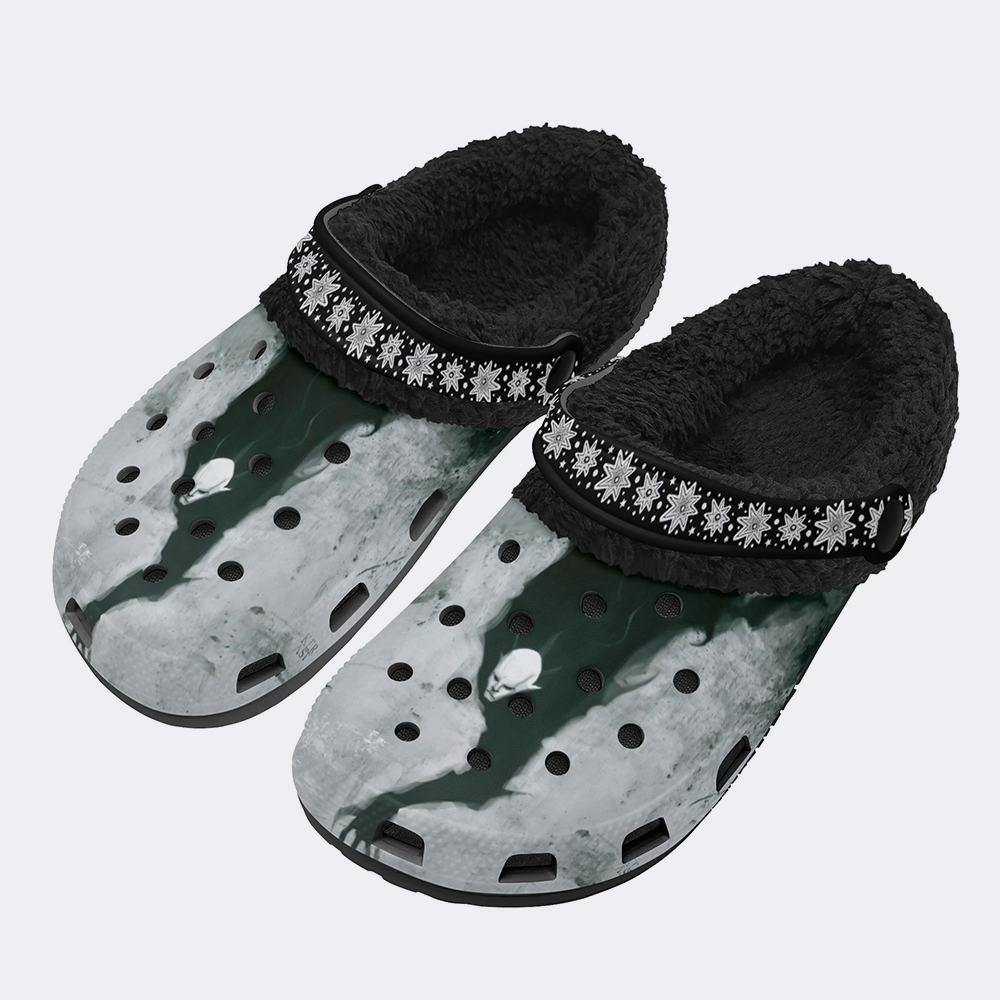 Unisex Retro Terror Advance Print - Fur Lined Slippers/Sandals