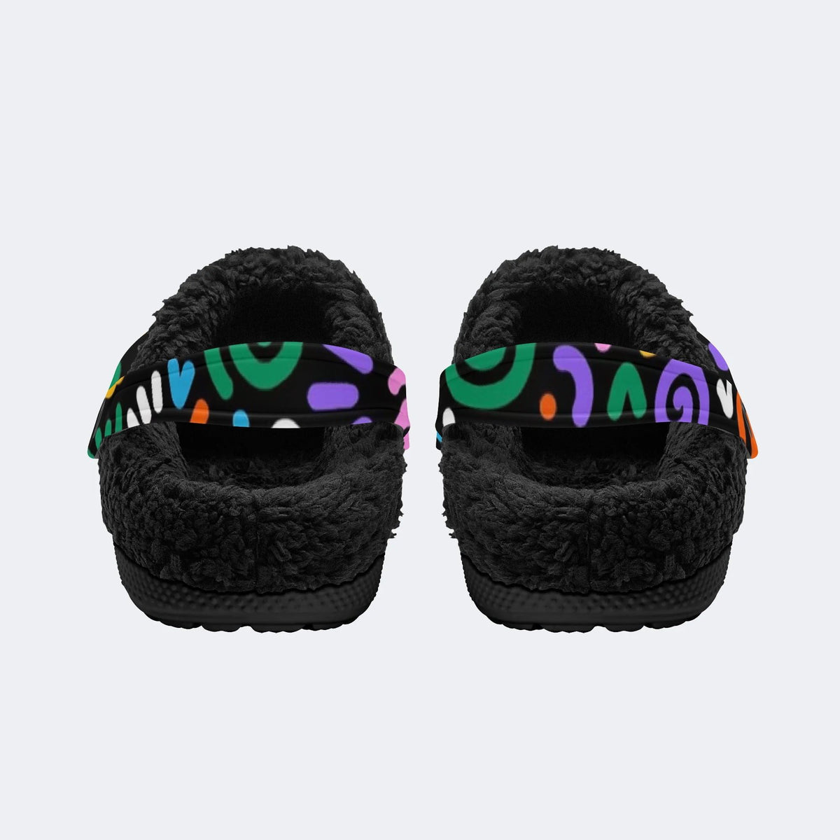 Playful Rainbow Swirl - Fur Lined Slippers/Sandals