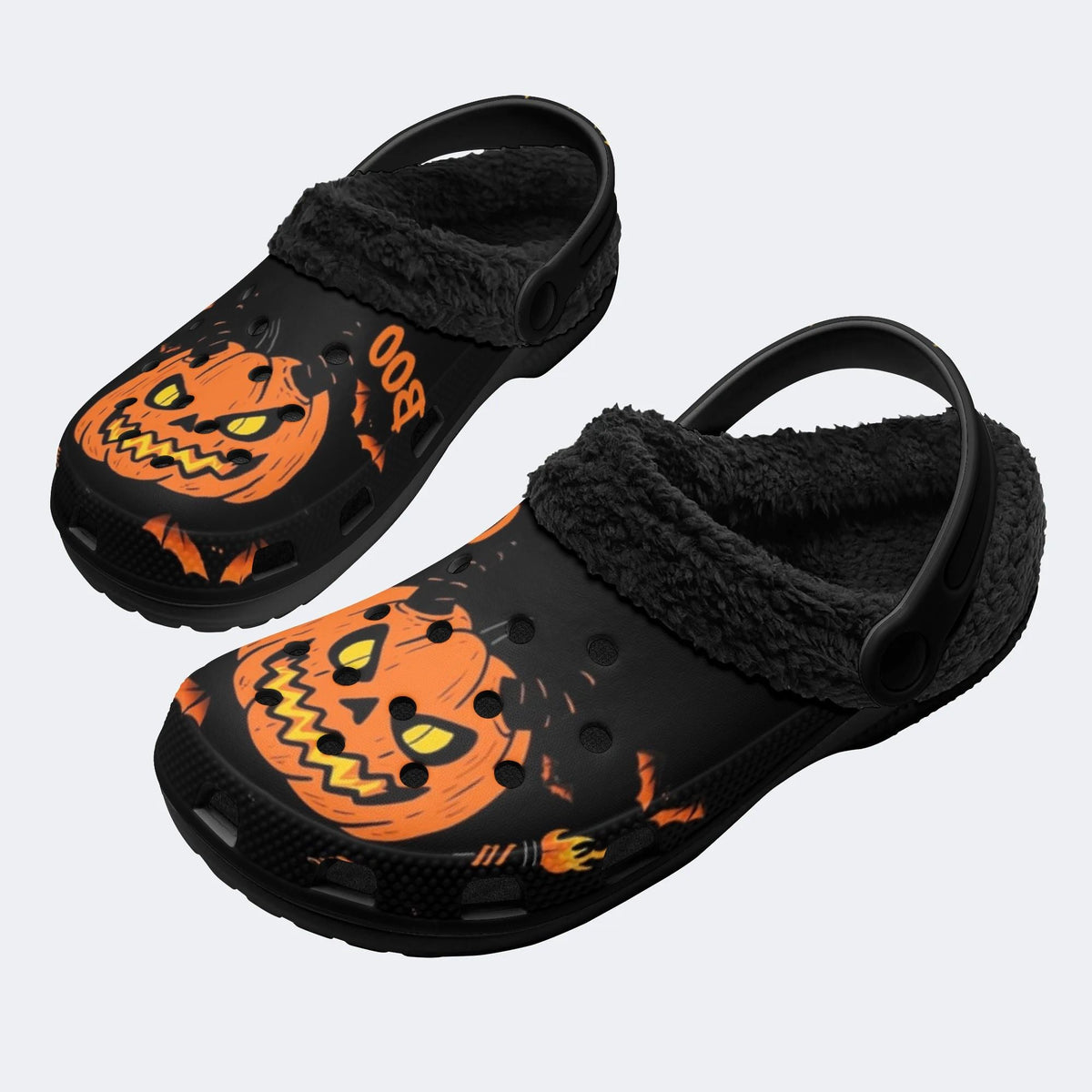 Gothic Pumpkin Demon - Fur Lined Slippers/Sandals