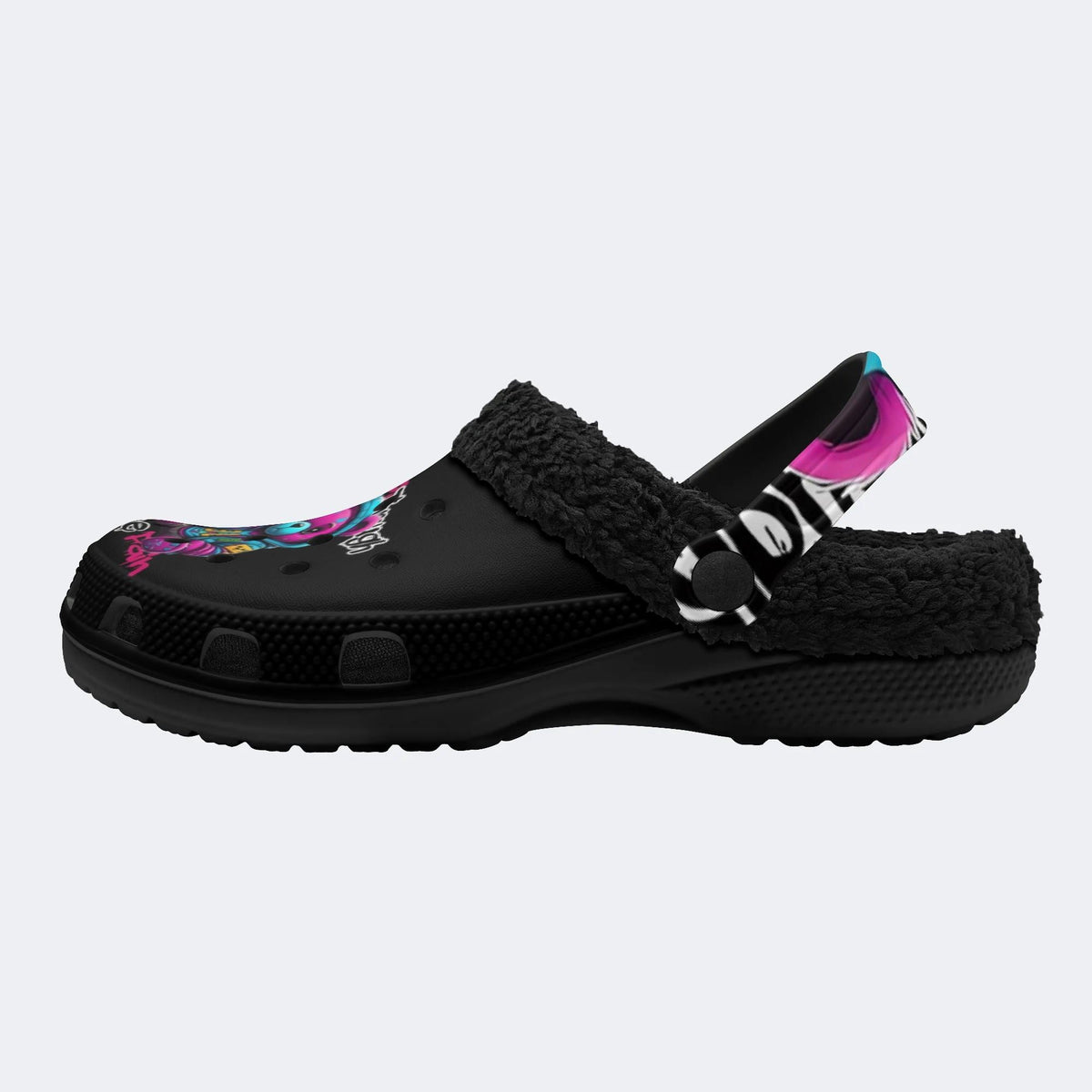 Graffiti Teddy Art - Fur Lined Slippers/Sandals