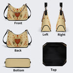 Heart Eyes Print - Leather Crossbody Bag