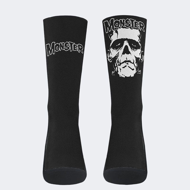 Unisex Monster Skull Print - Crew Socks