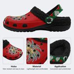 Beach Christmas Coconut Tree - Fur Lined Slippers/Sandals