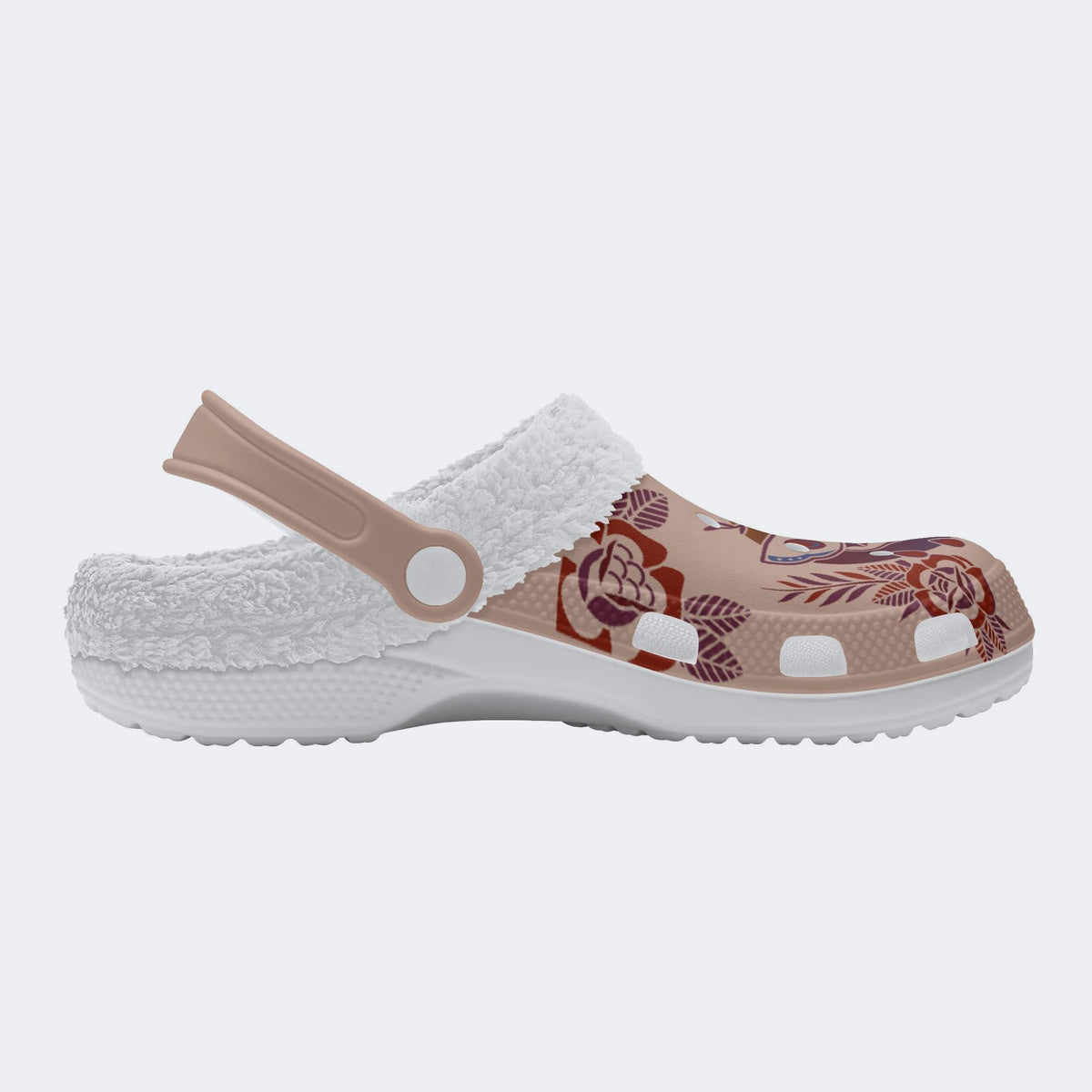 Death Moth Gradient Print - Fur Lined Slippers/Sandals