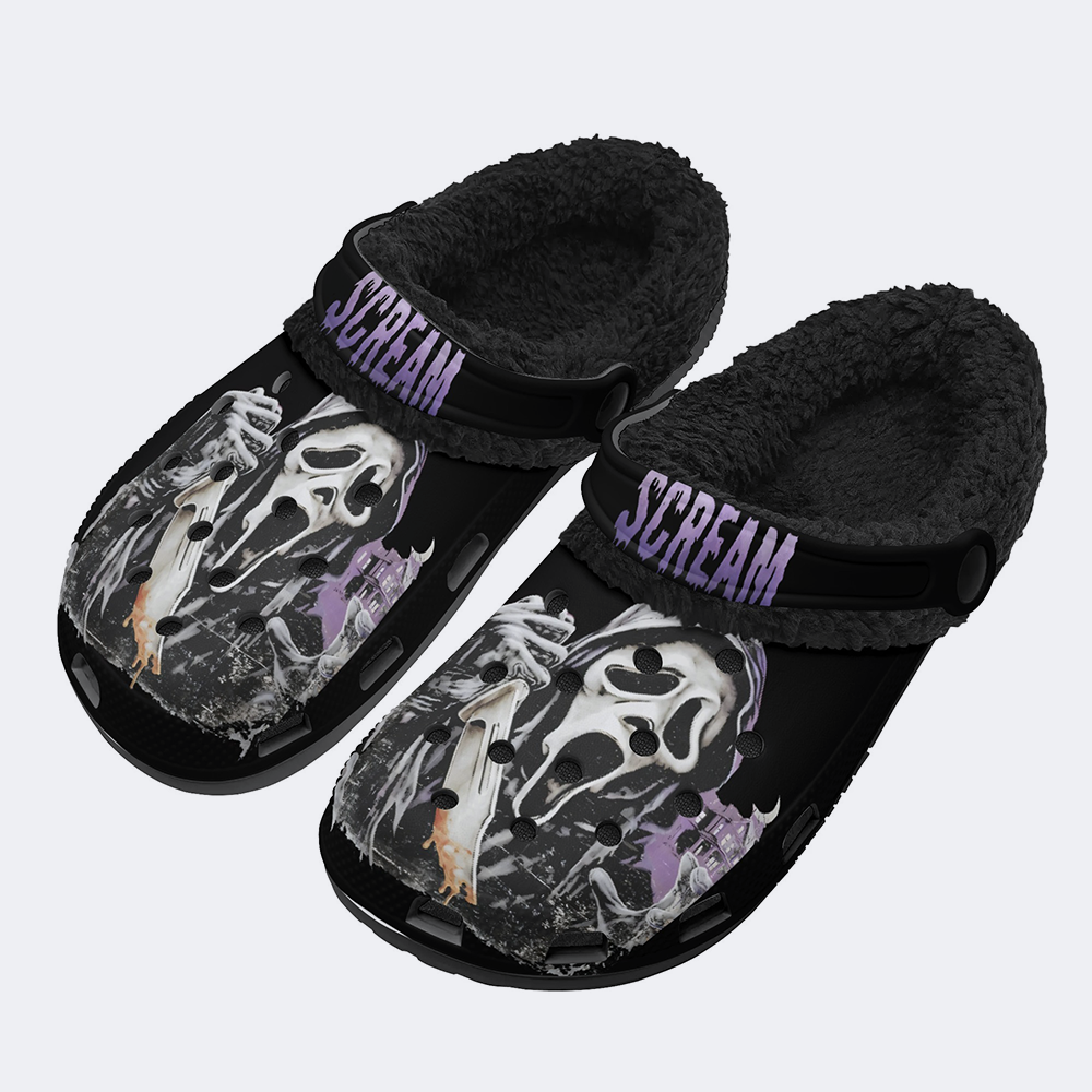 Horror Ghostface - Fur Lined Slippers/Sandals