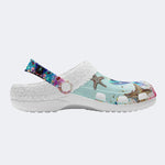 Colorful Fish And Starfish - Fur Lined Slippers/Sandals