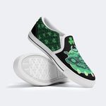 Green Plaid Death Moth - Slip On Shoes