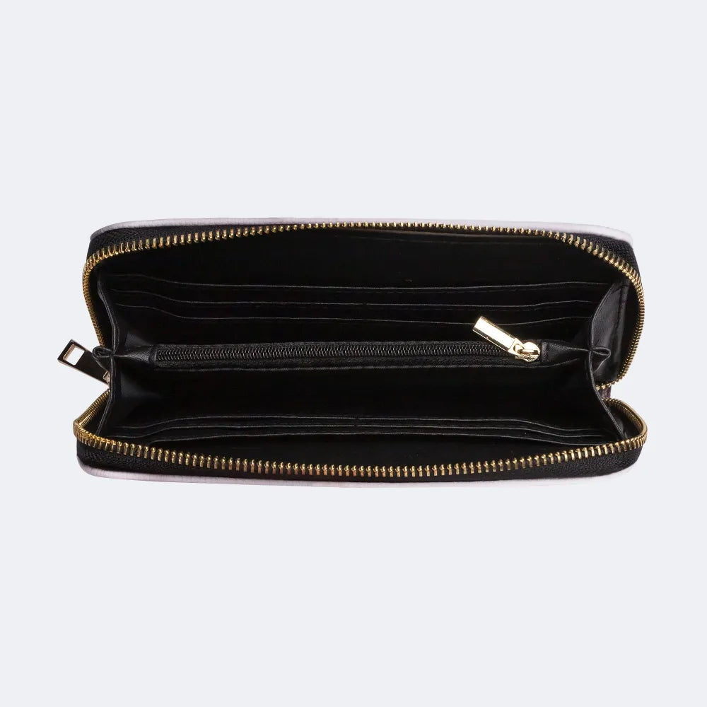 Moth And Leaf Print - Leather Wallet