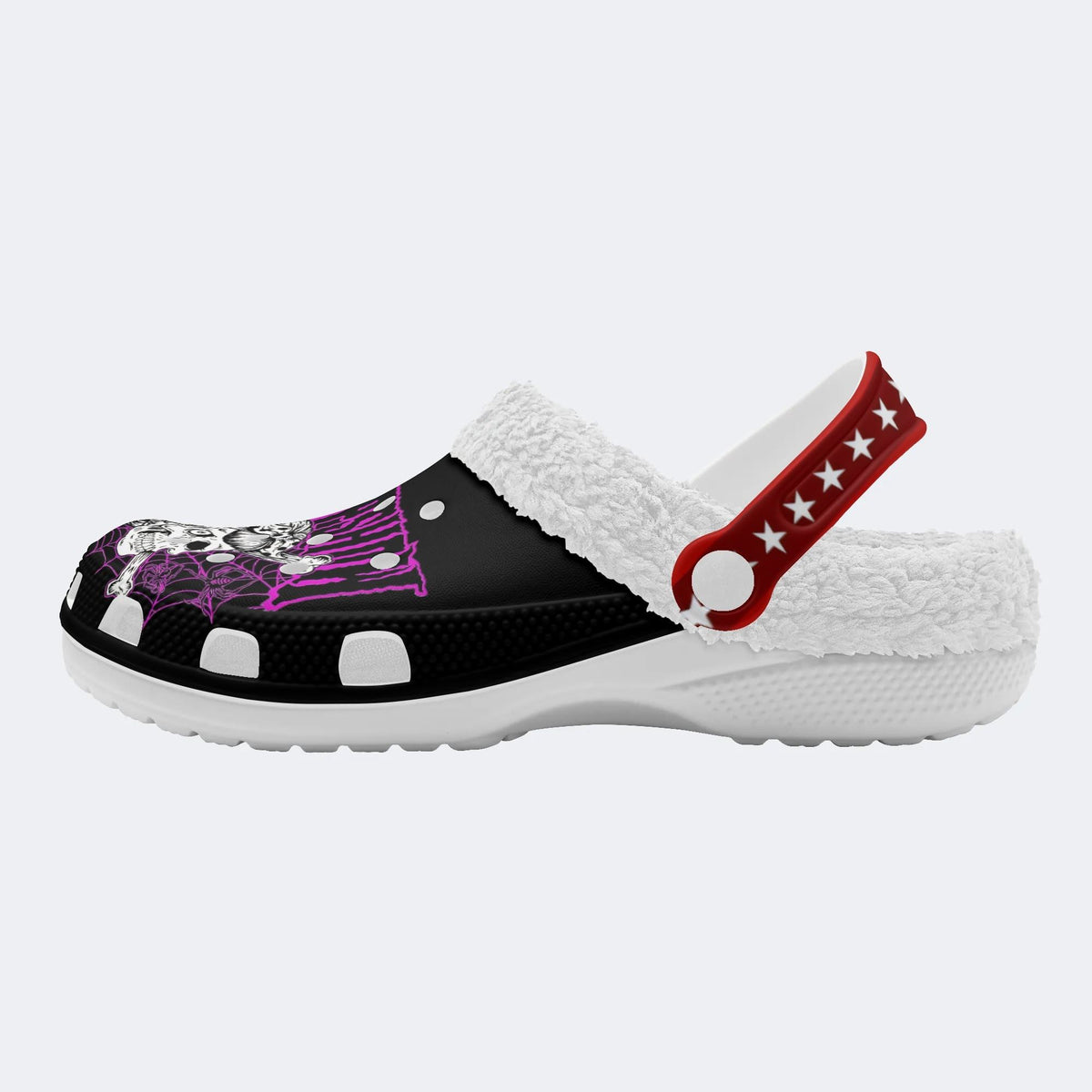 Unisex Horror Movie Graphic Print - Fur Lined Slippers/Sandals