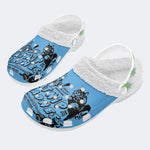 Funny Cat Round Print - Fur Lined Slippers