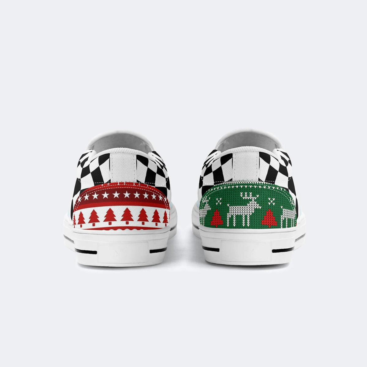 Santa Hat Football Print - Slip On Shoes