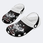 Surreal Death Moth Print - Fur Lined Slippers/Sandals