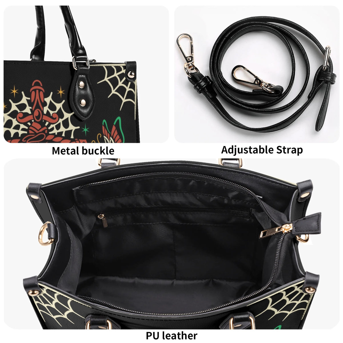 Trust No One Snake Print - Leather Handbag