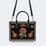 Vintage Eagle Print - Leather Handbag