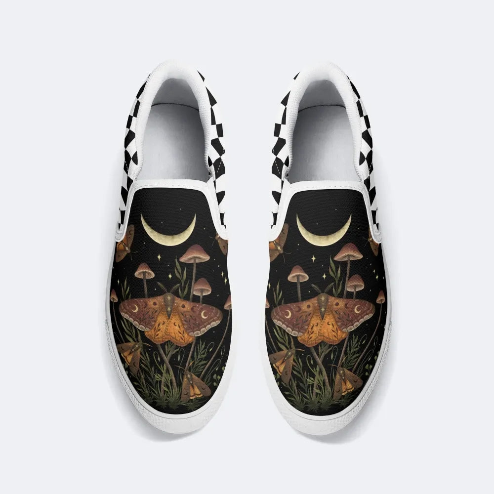 Imprimé lune, papillon et champignon - Chaussures à enfiler