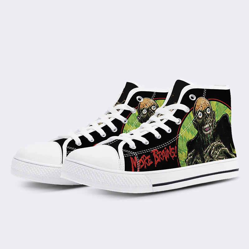 Unisex More Brains Print - High Top Canvas