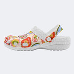 Fruit Fun Print - Fur Lined Slippers/Sandals