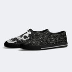 Skull&Black Cat Print - Slip On Shoes