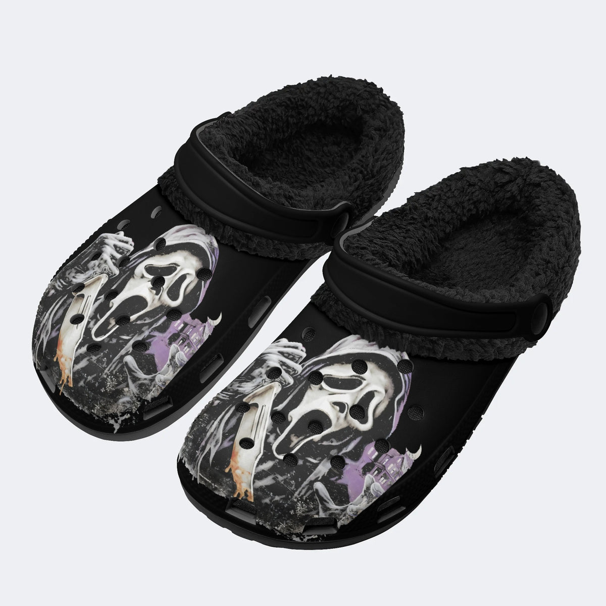 Personalized Horror Ghostface Name - Fur Lined Slippers