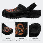Gothic Occult Snake White Rose - Fur Lined Slippers/Sandals