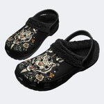 Personalized Name Sword And Tiger Print - Fur Lined Slippers/Sandals
