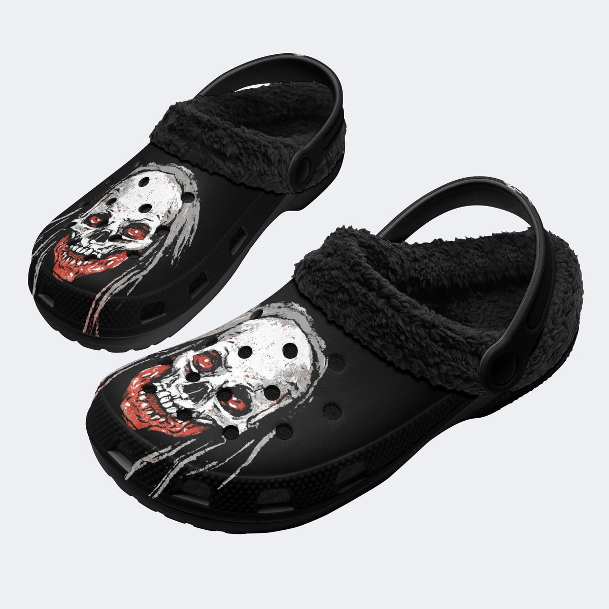 Blood Mouth Bat Skull - Fur Lined Slippers/Sandals