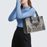 Vintage Death Moth Print - Leather Handbag