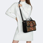 Mushroom Parasitic Skull - Leather Satchel Bag