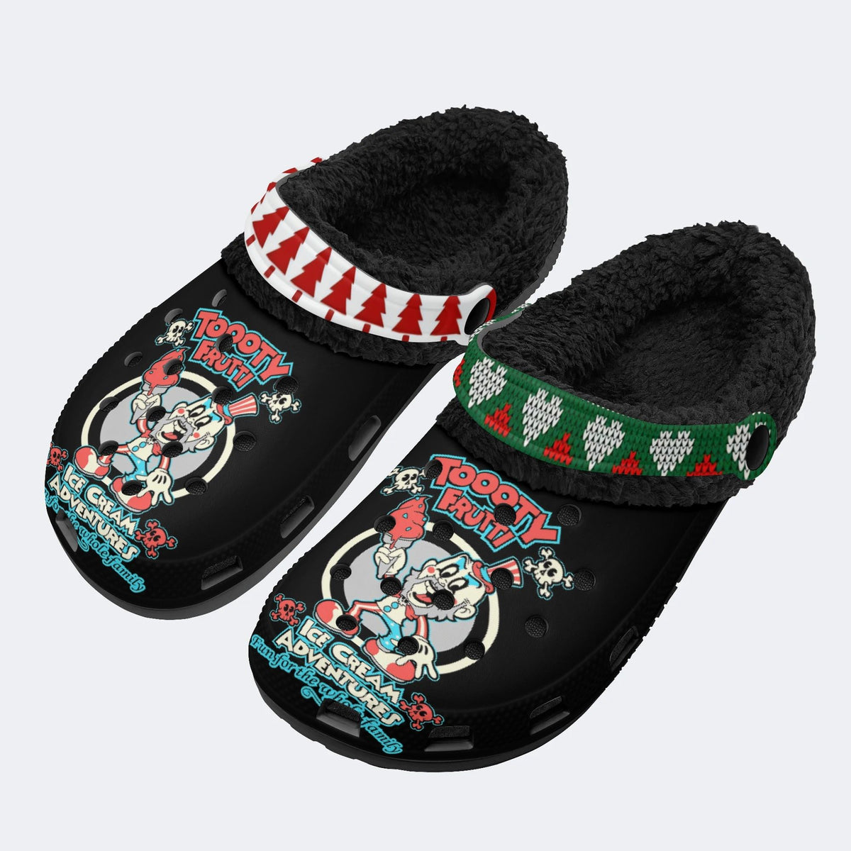 Jokers Graphic Print- Fur Lined Slippers