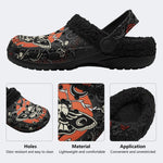 Moth Skull Rose - Fur Lined Slippers/Sandals