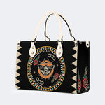 Death Moth Vintage Print - Leather Handbag