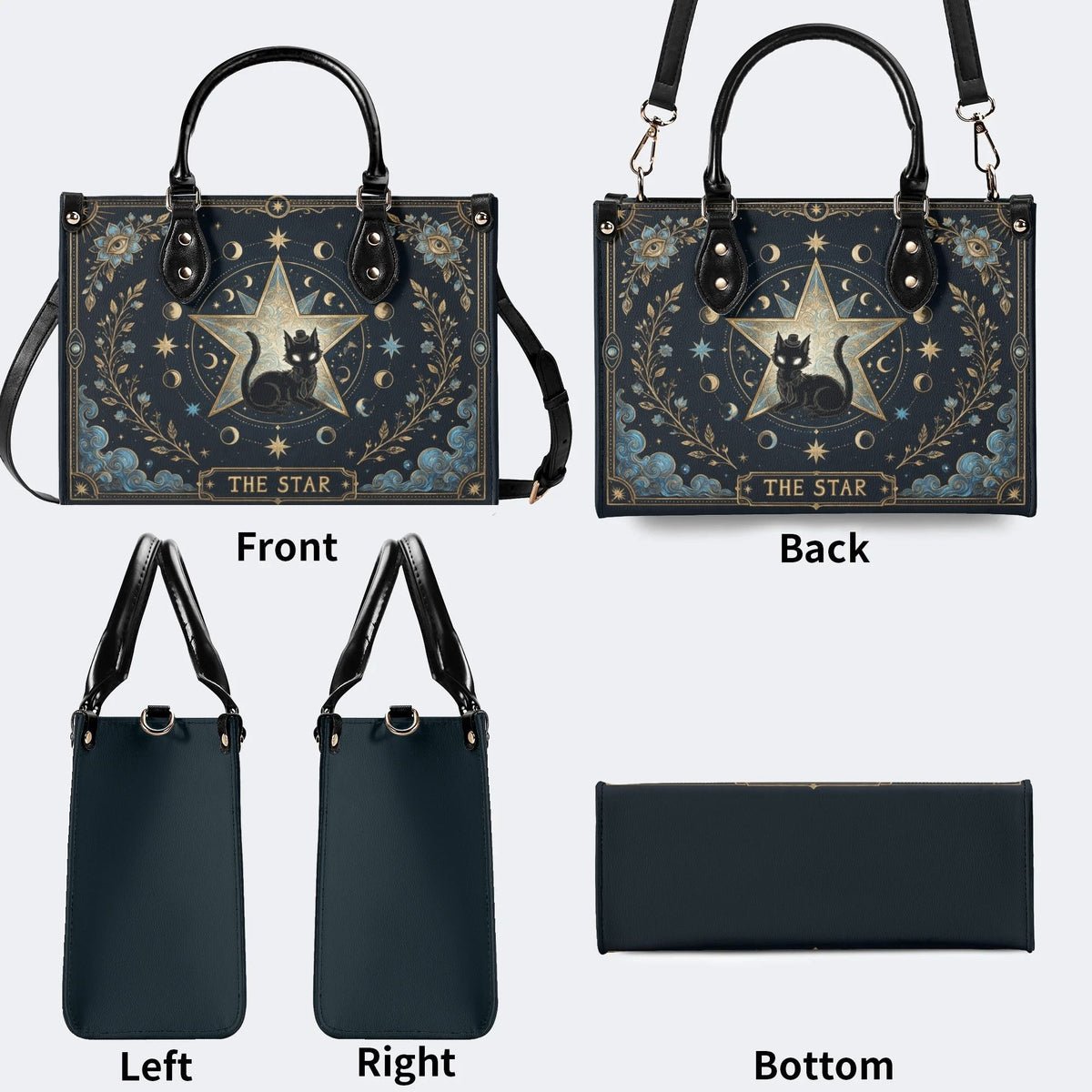 Black Cat Star Tarot Print Handbag Factory Direct Sales