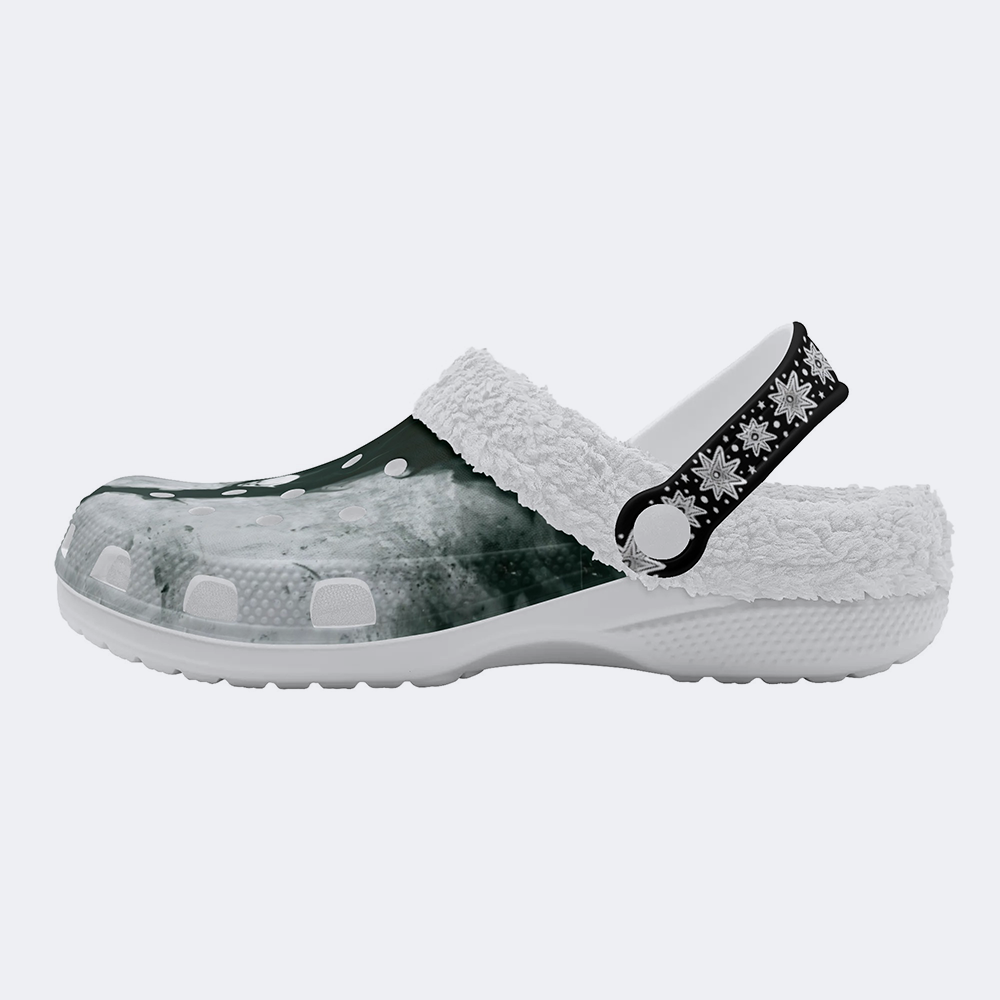 Unisex Retro Terror Advance Print - Fur Lined Slippers/Sandals