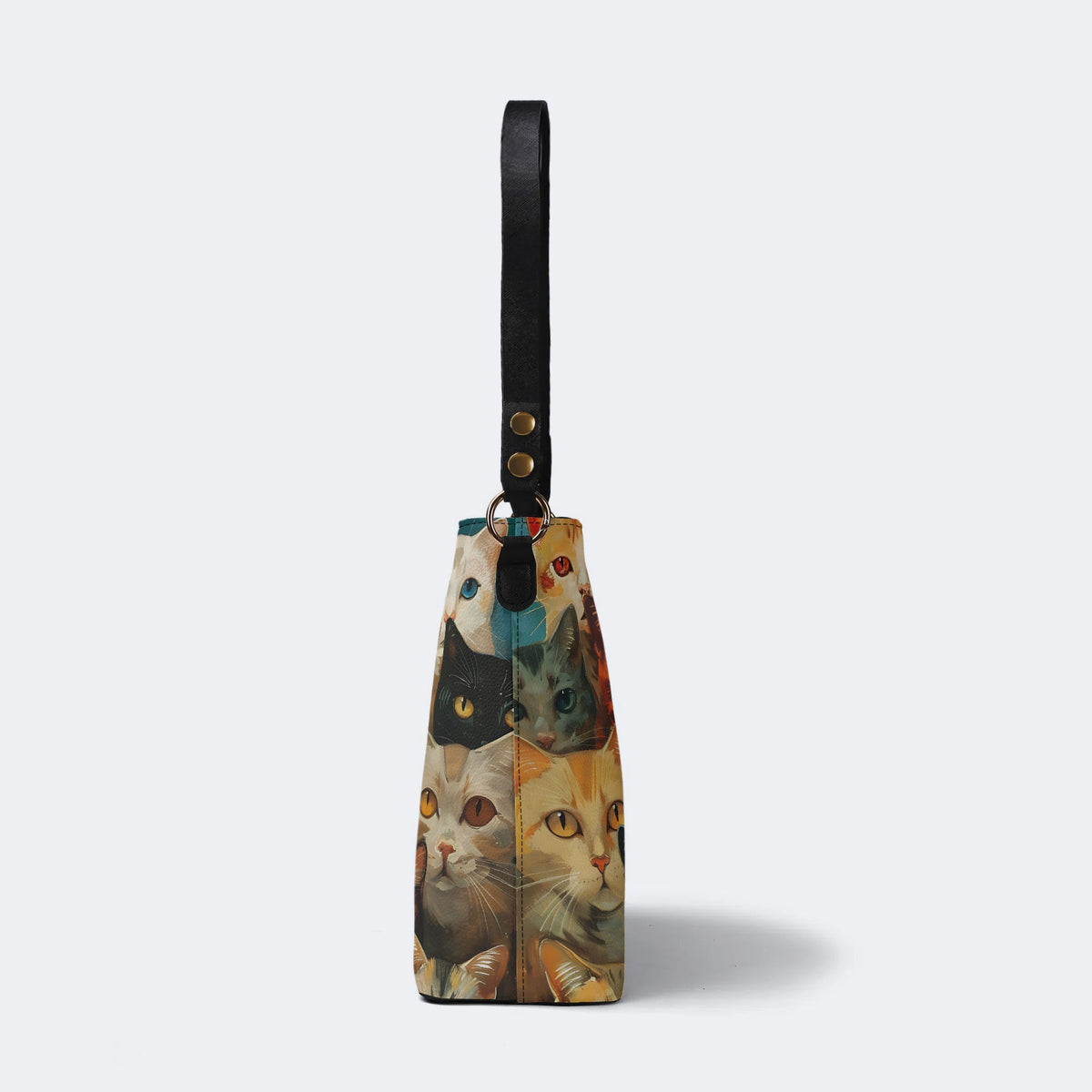 Artistic Cats Print - Bucket Bag