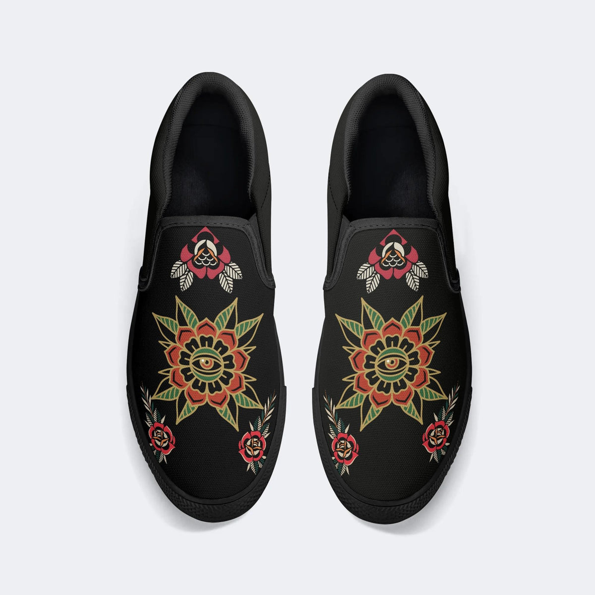 Eyes&Flower Art Print - Slip On Shoes