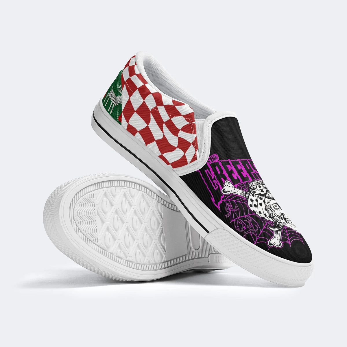 Unisex Horror Movie Graphic Print - Slip On Shoes