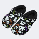 Boo Ghost Skull - Fur Lined Slippers/Sandals