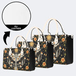 Retro Bohemian Sun Moon Star Moth - Leather Handbag