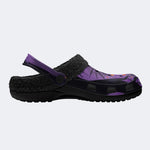 Purple Halloween Bats - Fur Lined Slippers/Sandals