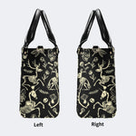 Dark Cottagecore Forest Animal Bones Print - Leather Handbag