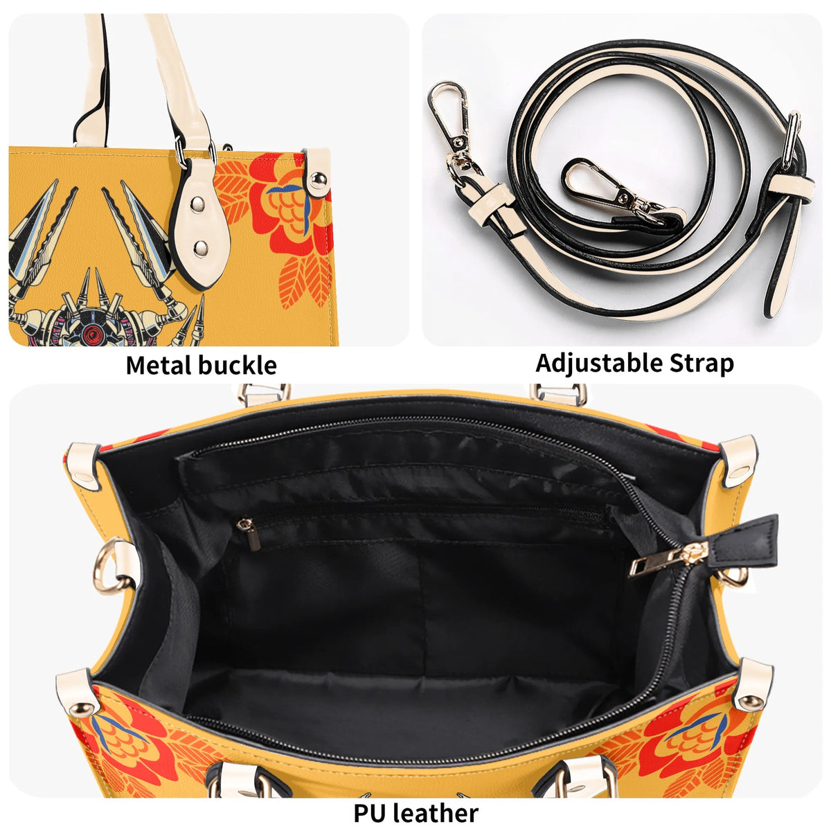 Mechanical Scorpion Print - Leather Handbag