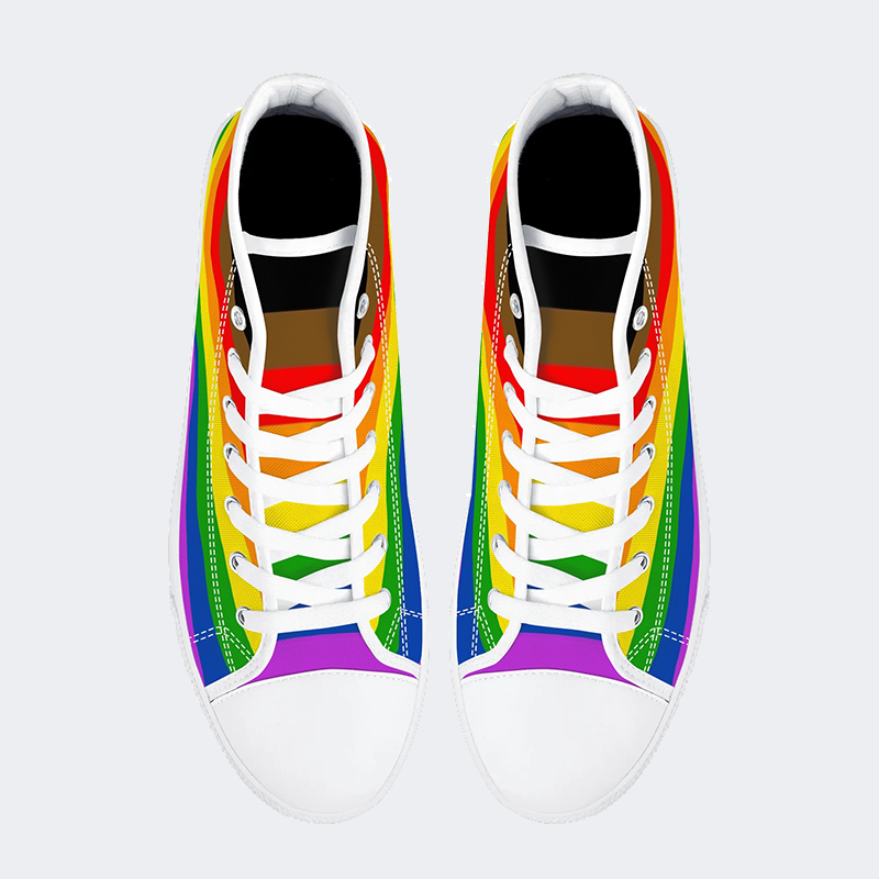 Philadelphia Pride Flag High Top Canvas Shoes