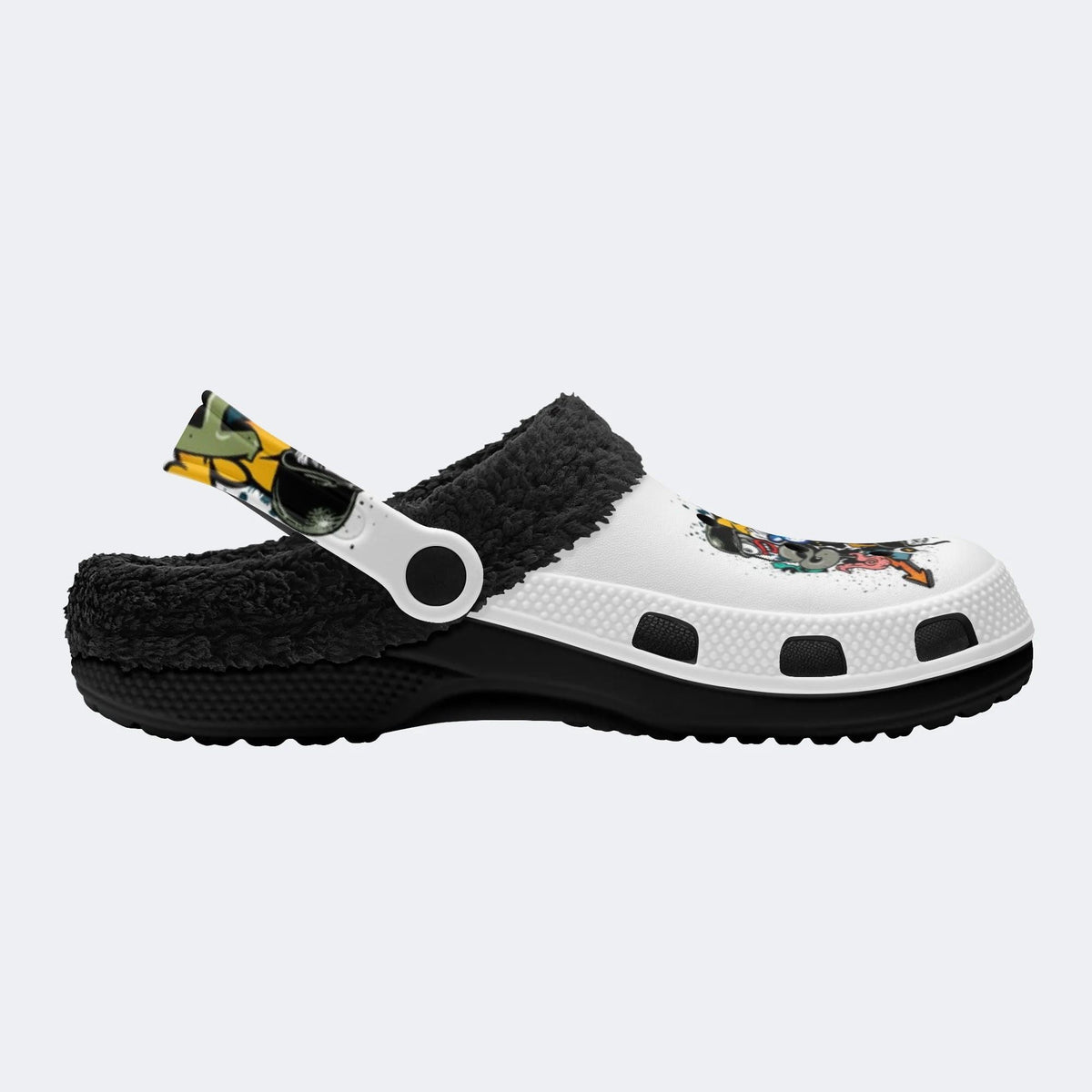 Wild Letter Graffiti - Fur Lined Slippers/Sandals