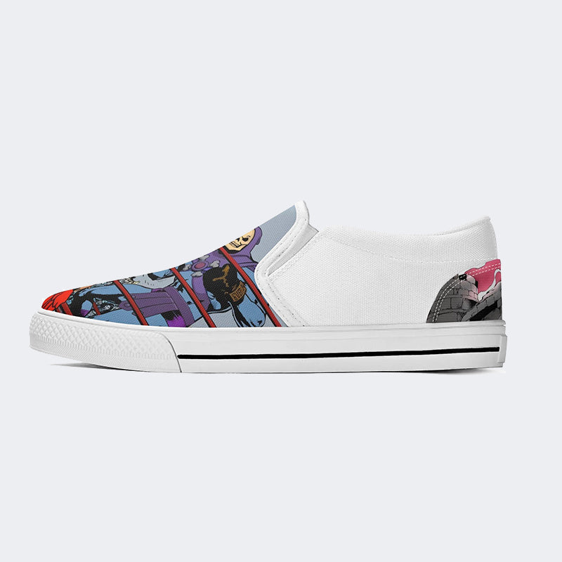 Unisex Wrestling Art Illustration Printed - Slip On Shoes