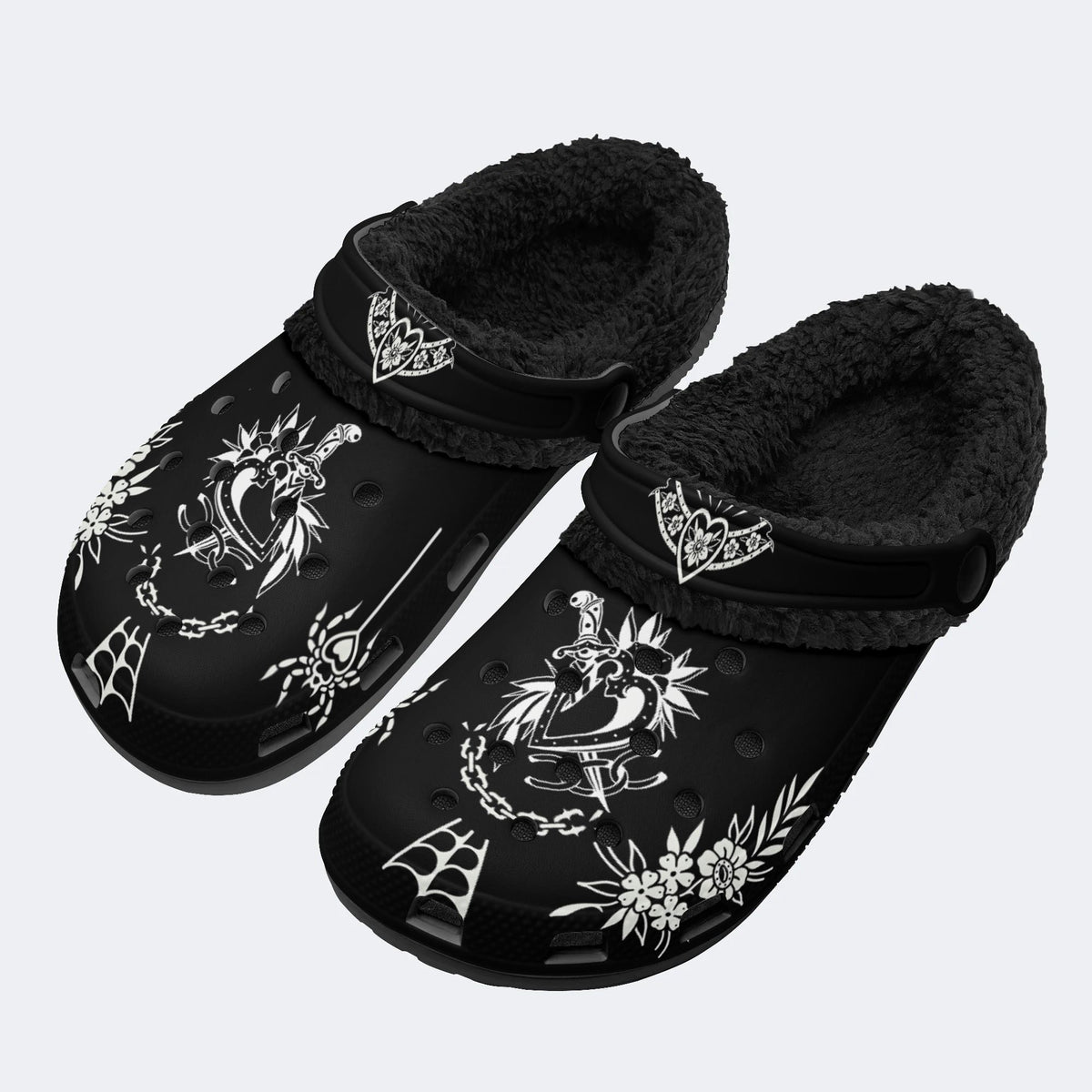 True Love Print - Fur Lined Slippers/Sandals