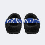 Blue Punk Graffiti - Fur Lined Slippers/Sandals