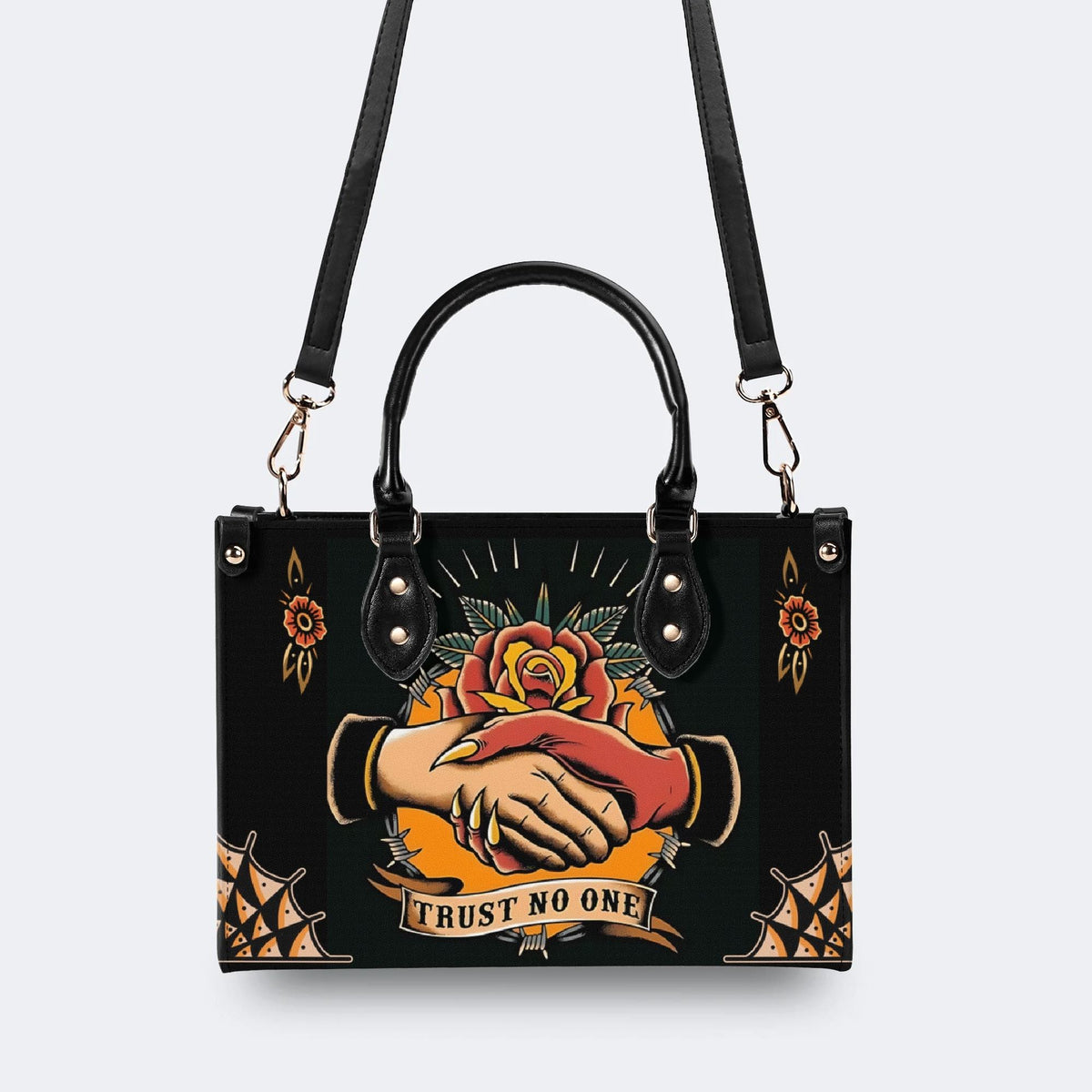 Trust No One Snake Print - Leather Handbag