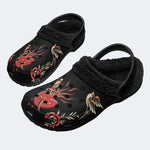 Flaming HeartArt Print - Fur Lined Slippers/Sandals