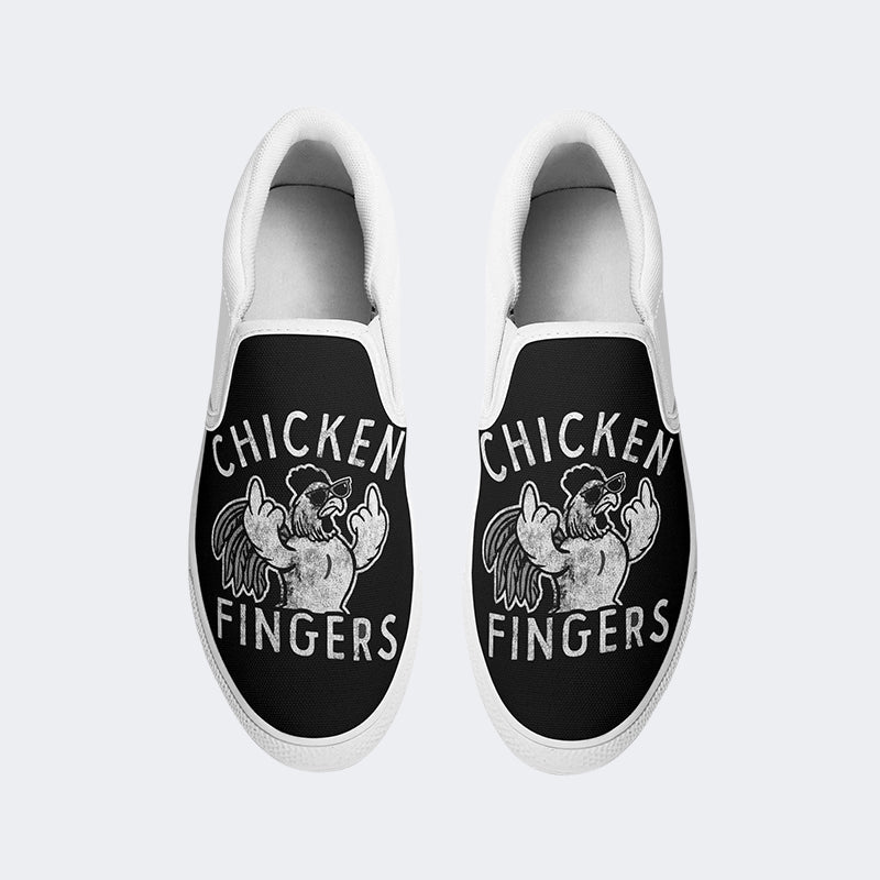 Chicken Middle Fingers Unisex - Slip On Shoes