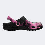 Butterfly And Toe Bone Print - Fur Lined Slippers/Sandals